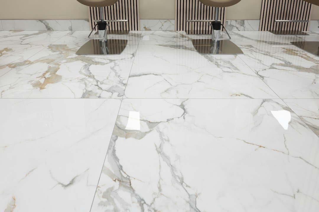 Bathroom and ceramic tile floor application