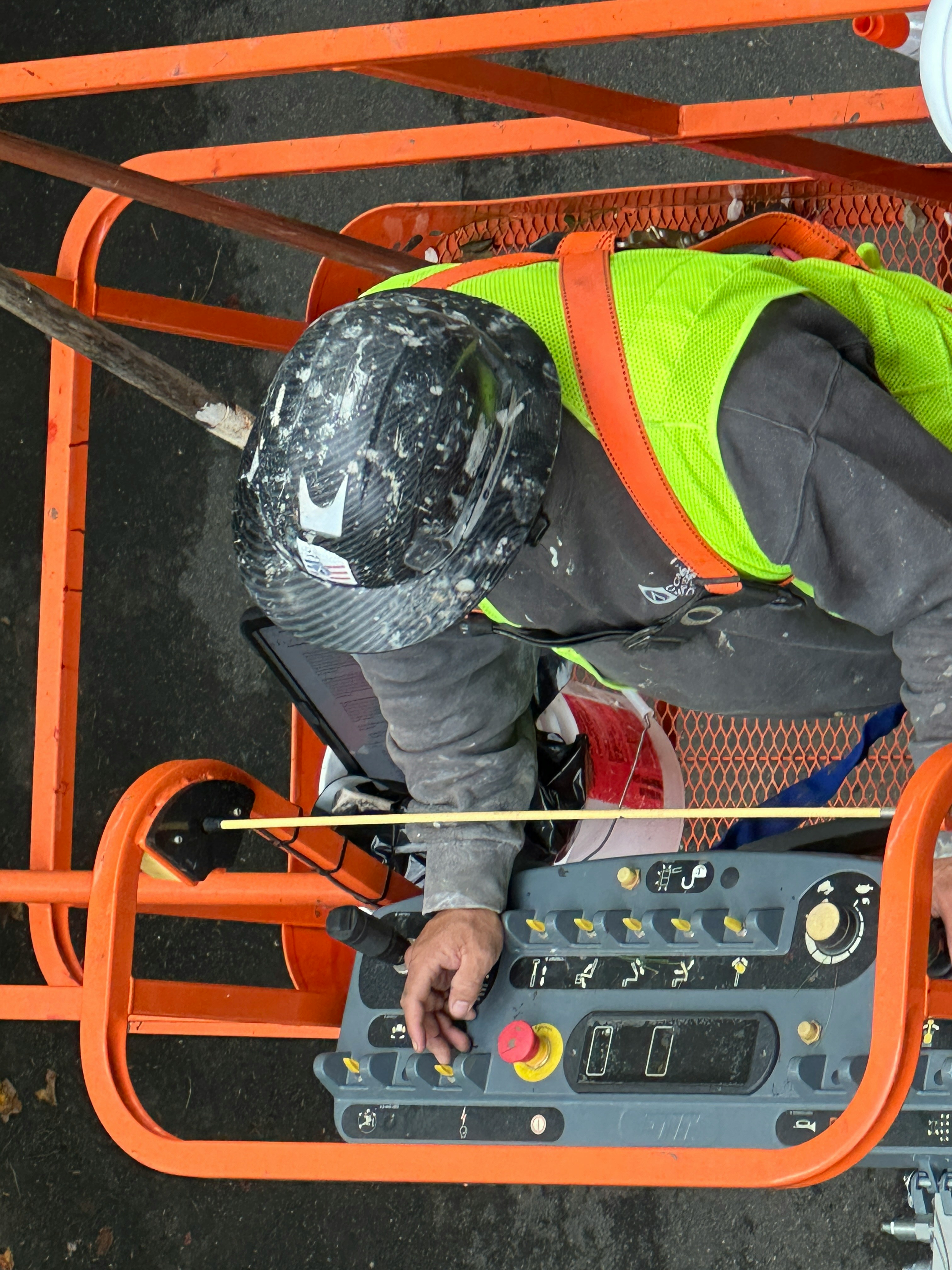Safety professional inspecting a flooring area for slip resistance